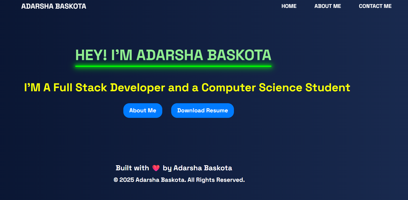 Mini Portfolio Website